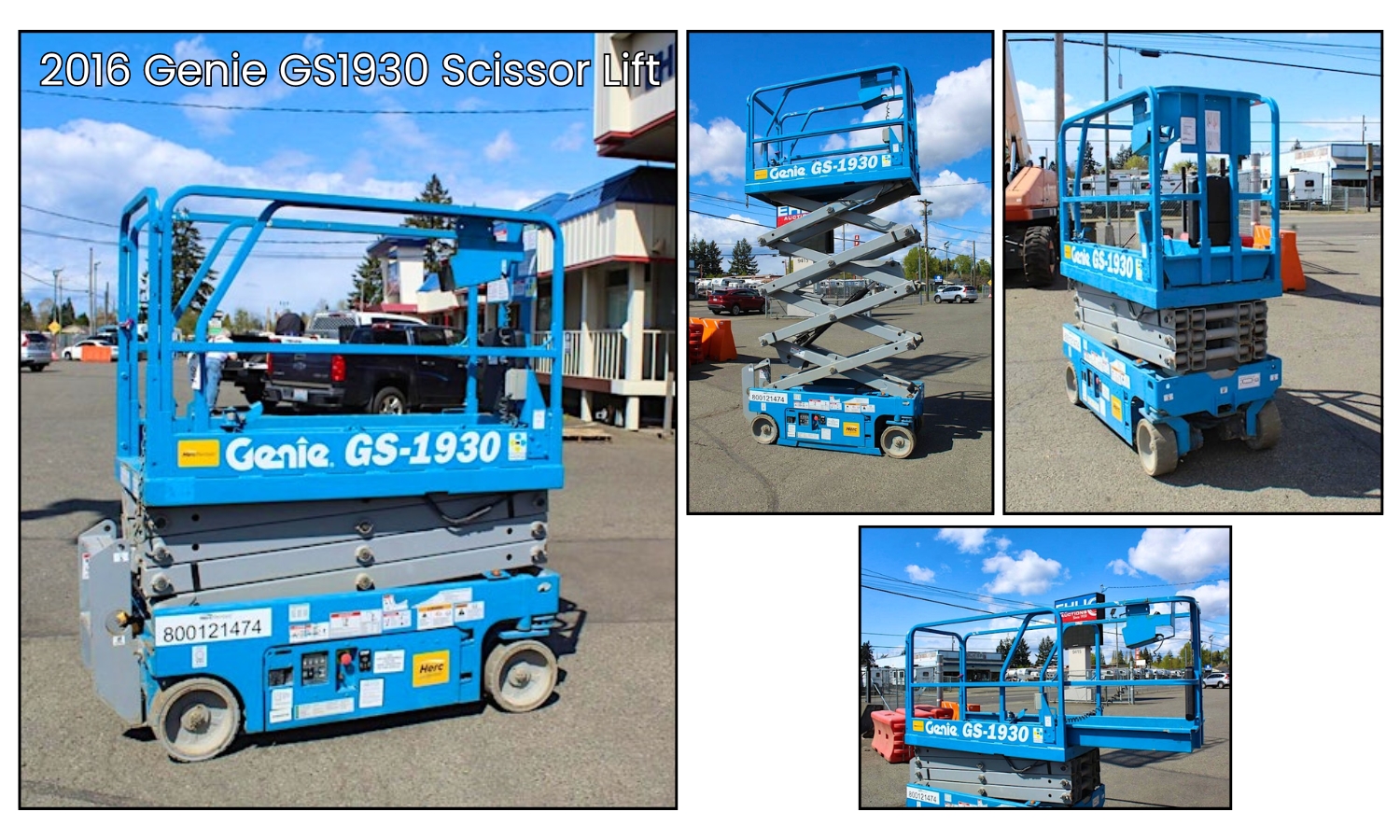 2016 Genie GS1930 Scissor Lift 265 Hours on Meter